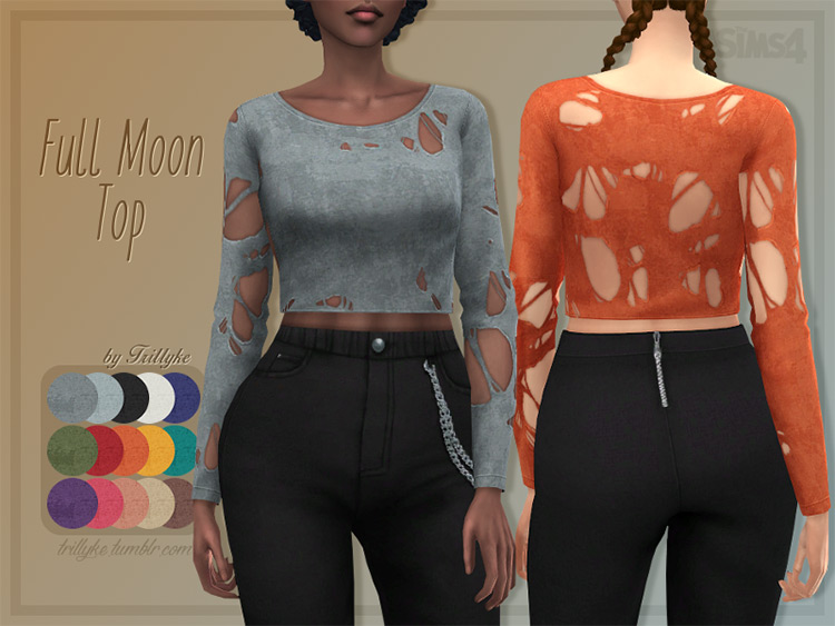 Sims 4 CC  Ripped   Torn Shirts  Guys   Girls    FandomSpot - 95