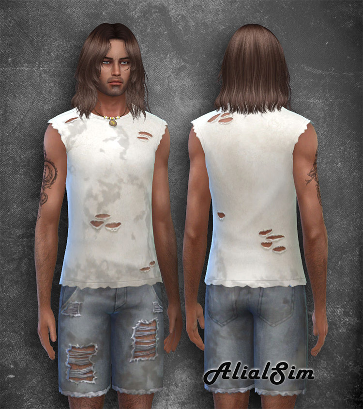 Sims 4 CC  Ripped   Torn Shirts  Guys   Girls    FandomSpot - 88