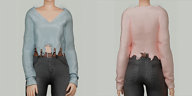 Sims 4 CC  Ripped   Torn Shirts  Guys   Girls    FandomSpot - 19