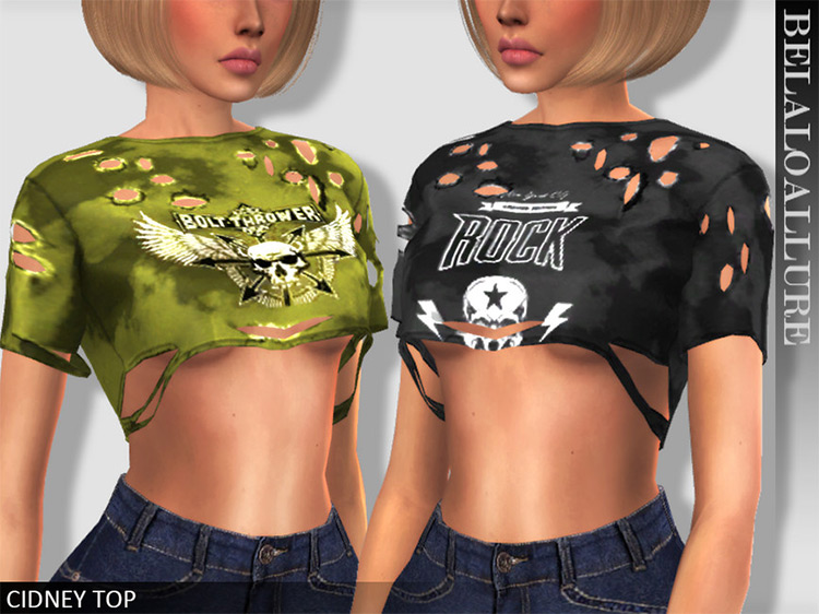 Sims 4 CC  Ripped   Torn Shirts  Guys   Girls    FandomSpot - 49