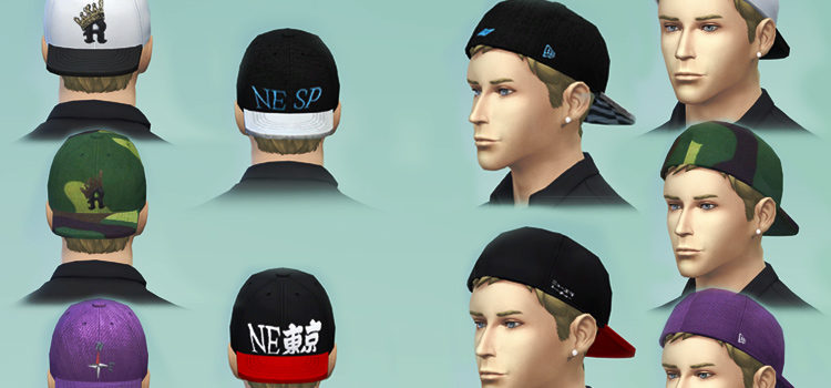 Sims 4 Backwards Hats CC (Guys + Girls)