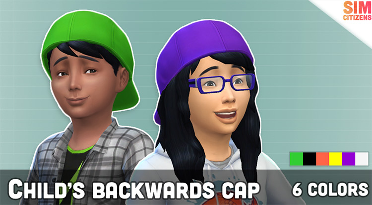 Sims 4 Backwards Hats CC  Guys   Girls    - 3