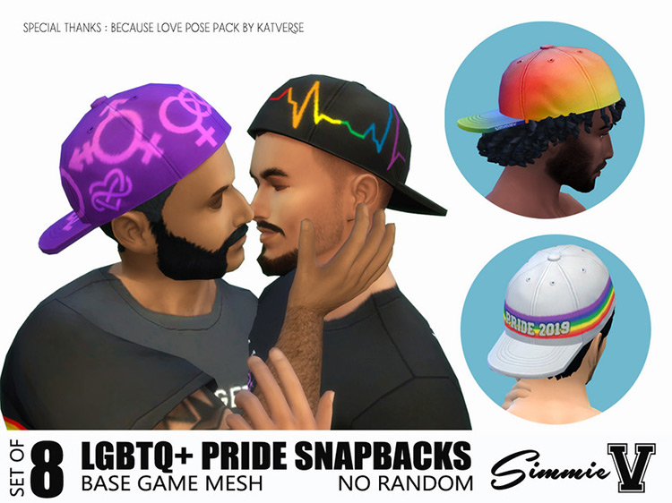 LGBTQ+ Pride Snapbacks / Sims 4 CC