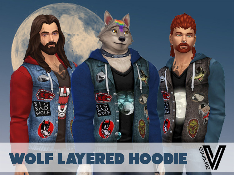 Wolf Layered Hoodie / Sims 4 CC