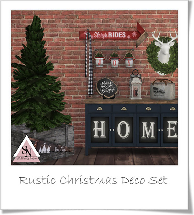 Rustic Christmas Deco Set / Sims 4 CC