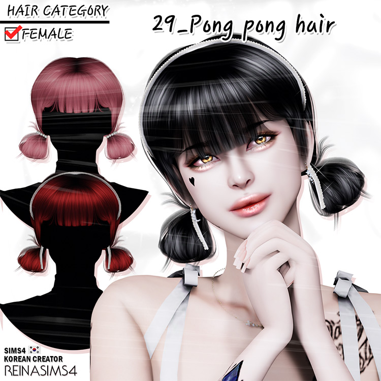 Pong Pong Hair / Sims 4 CC