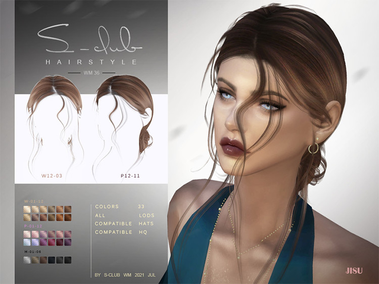 Natural Windy Hairstyles / Sims 4 CC