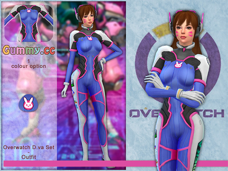 D.Va Overwatch Costume / Sims 4 CC