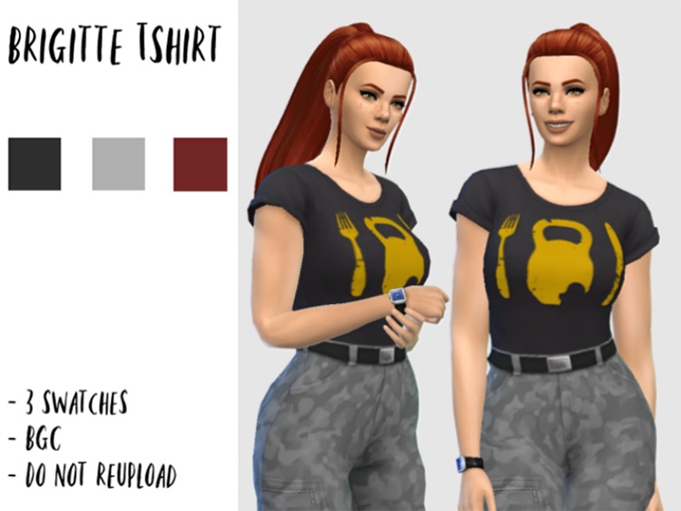 Brigitte T-Shirt / Sims 4 CC