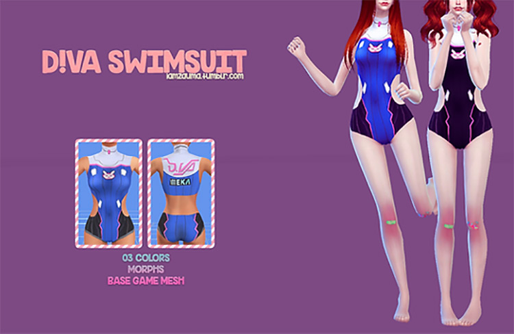 D.Va Swimsuit / Sims 4 CC