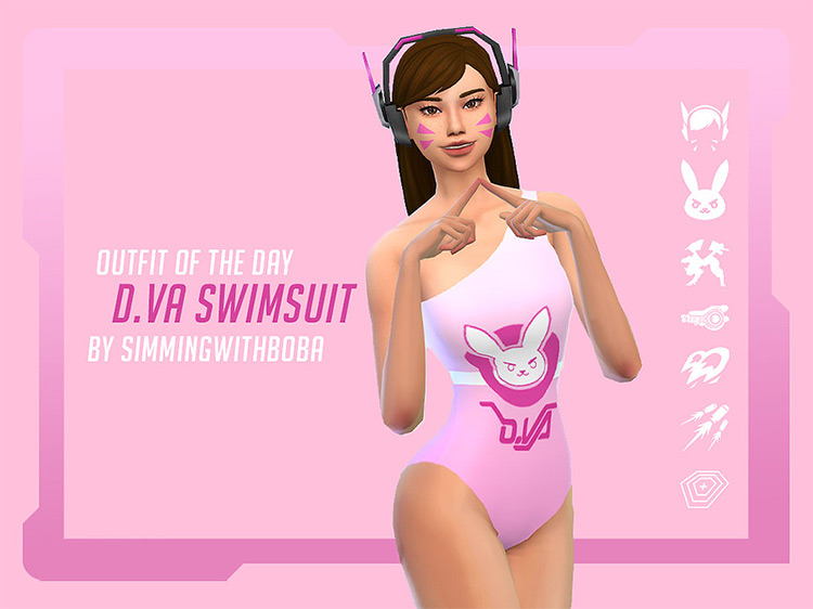 D.Va Bikini/Swimsuit / Sims 4 CC