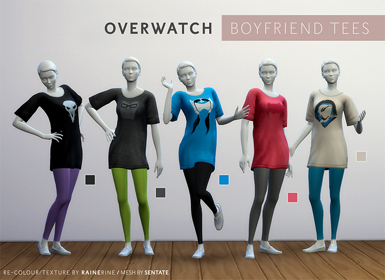 Overwatch Boyfriend Tee/Dress for Female Adults / Sims 4 CC