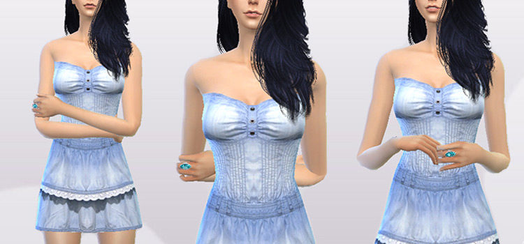 Sims 4 CC: Best Denim Dresses & Denim Skirts (All Free)