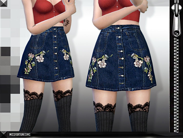 Sims 4 CC  Best Denim Dresses   Denim Skirts  All Free    FandomSpot - 66