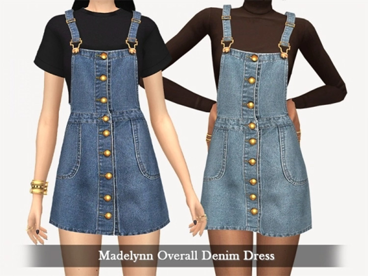 Sims 4 CC  Best Denim Dresses   Denim Skirts  All Free    FandomSpot - 32