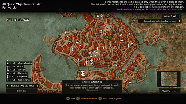 All Quest Objectives On Map Witcher 3 mod