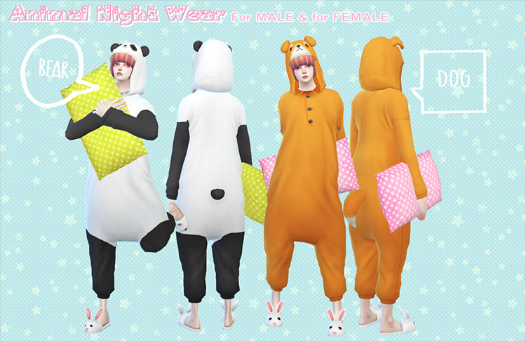 Animal Night Wear Sims 4 CC