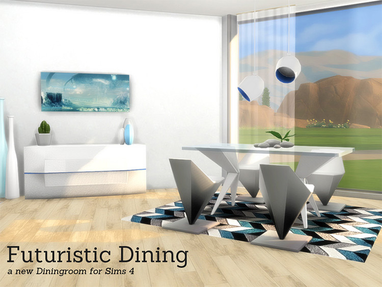 Futuristic Dining CC Set for The Sims 4