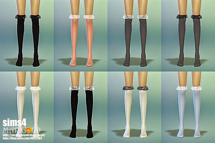 Lace Socks Thigh-High for The Sims 4