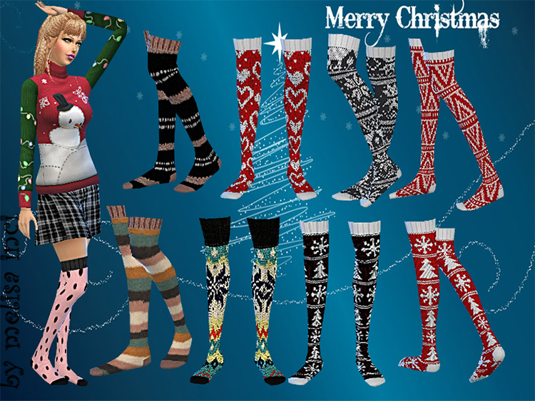 Christmas Pattern Socks CC Set