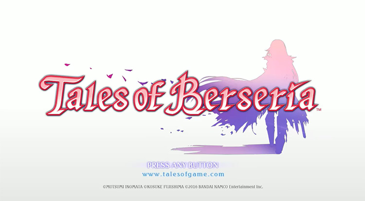 Tales of Berseria - Start menu screenshot