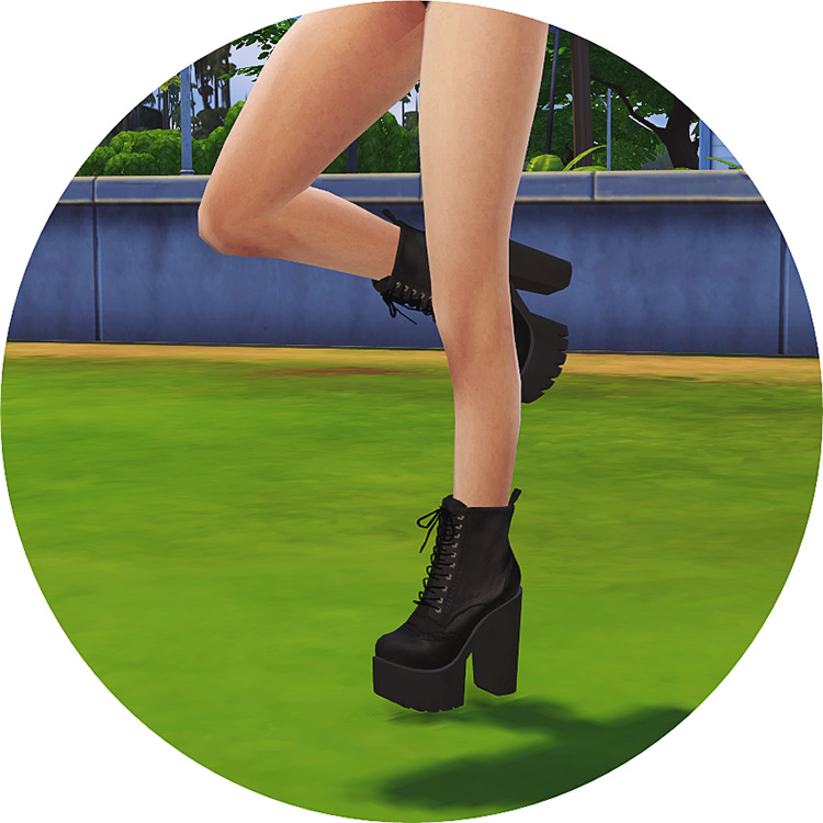 Chunky Combat Boots Heels Sims 4