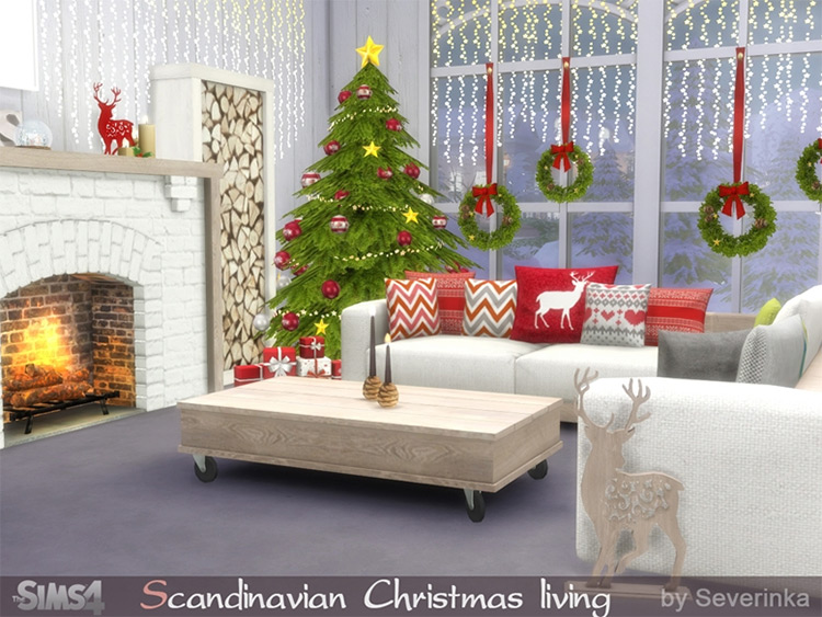 Scandinavian Christmas Living - TS4 CC