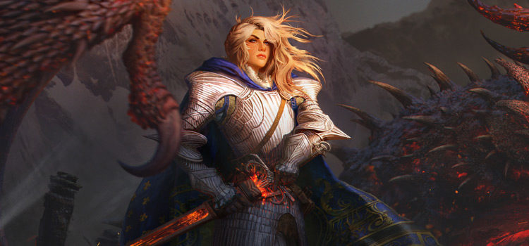 Blonde Warrior Knight (Female) - Digital Painting by arvalis