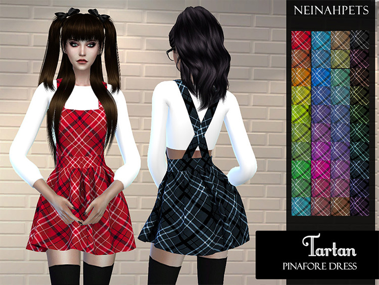 Sims 4 CC Plaid Dress