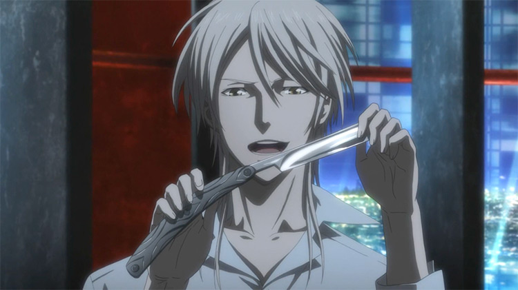 Shougo Makishima with knife in Psycho-Pass anime