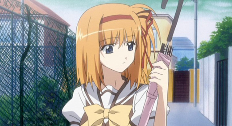 Kaede Fuyou with an umbrella in Shuffle! anime