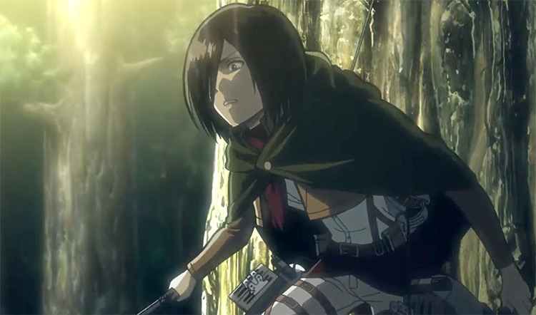 Mikasa Ackerman battle in Attack on Titan