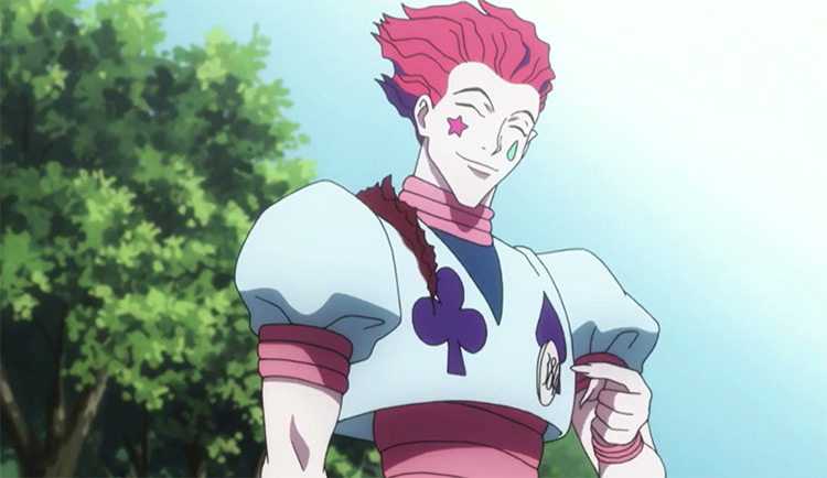 Hisoka Morow smiling in Hunter x Hunter