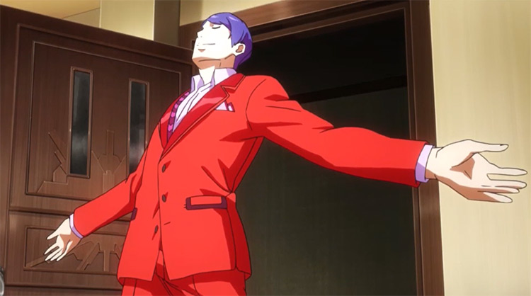 Anime man in orange suit - Shuu Tsukiyama