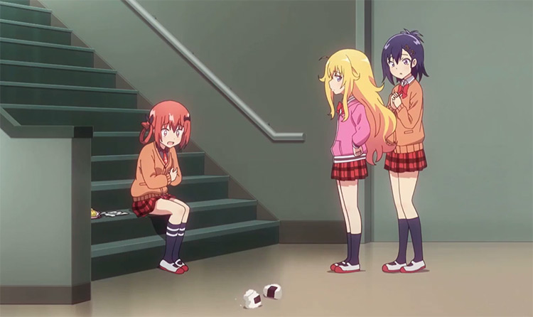 Three school girls screenshot - Gabriel DropOut Anime