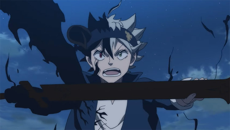 Asta holding a sword in Black Clover anime