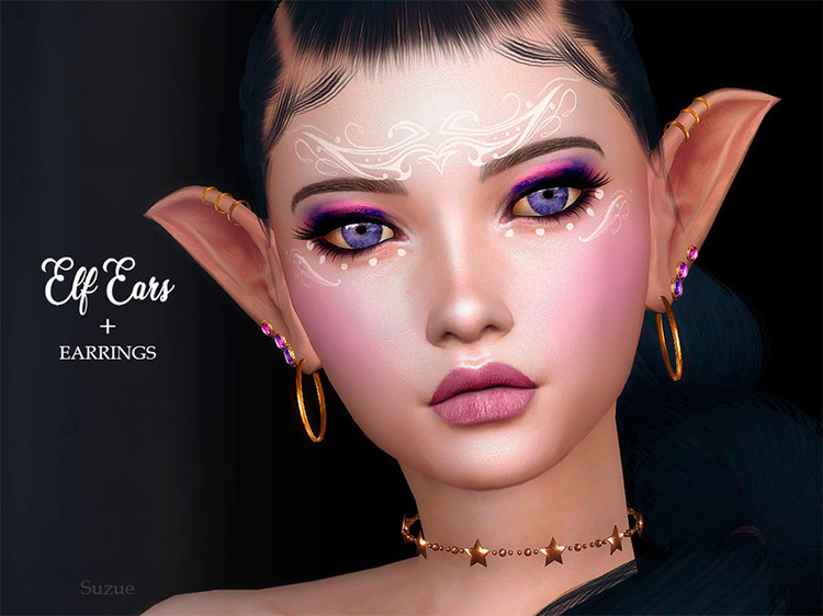 Elf Ears + Earrings Sims 4 CC