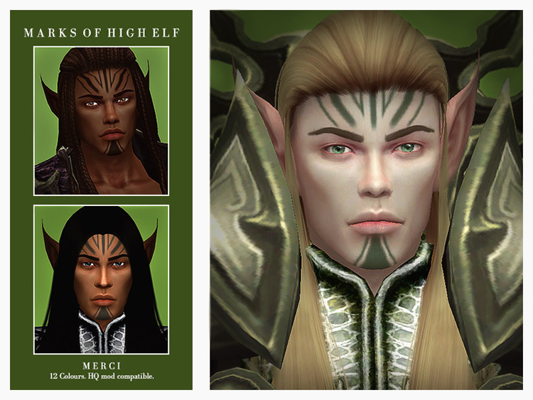 Marks of a High Elf Sims 4 CC