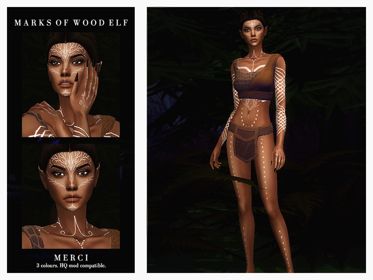 Marks of Wood Elf Sims 4 CC