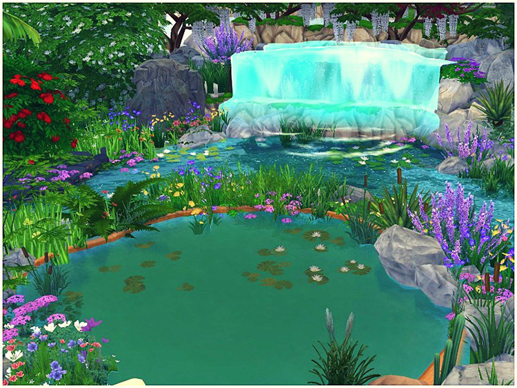 Waterfall Park Sims 4 Mod screenshot