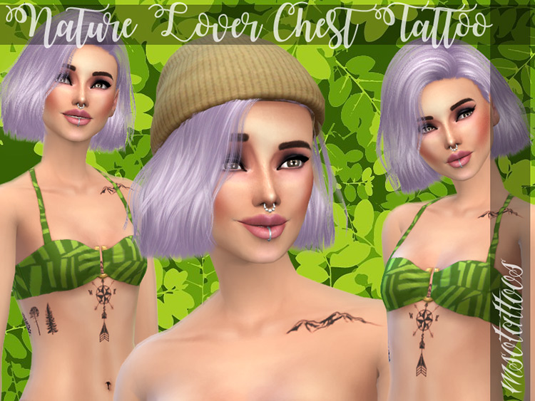 Nature’s Lover Tattoo Sims 4 Camping Mod