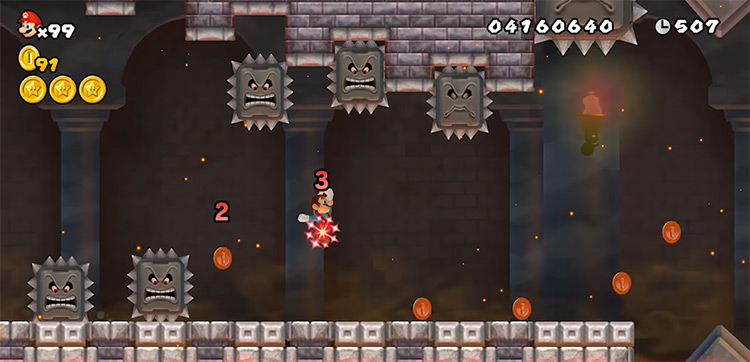 Thwomp Mario Character in game