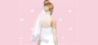 Beautiful wedding veil CC for The Sims 4