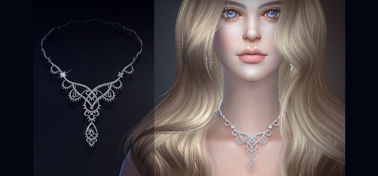 Custom necklace for girls - Sims 4 CC