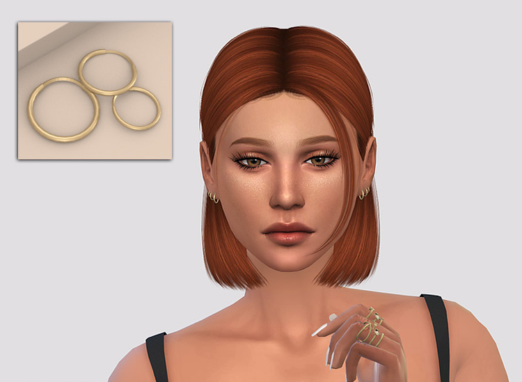 Bare Hoop Earrings Sims 4 CC screenshot