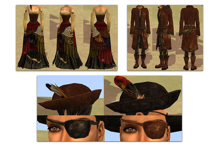 Pirate King and Queen Outfits Sims 4 CC screenshot