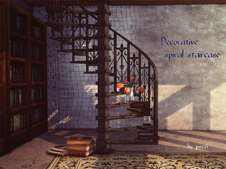 Decorative Spiral Staircase CC for The Sims 4