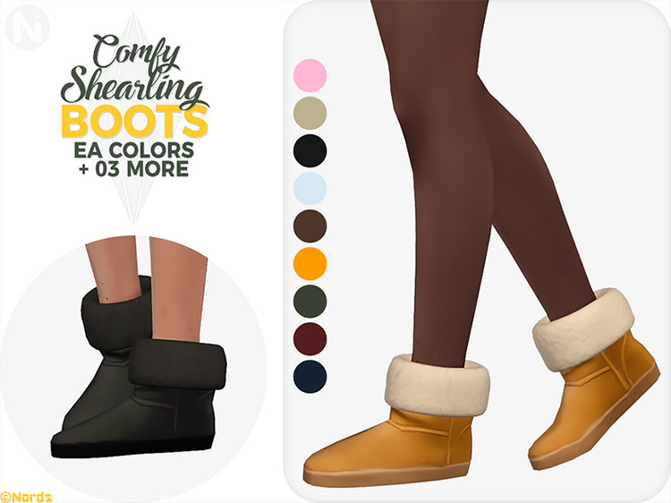 Comfy Shearling Boots Sims 4 CC
