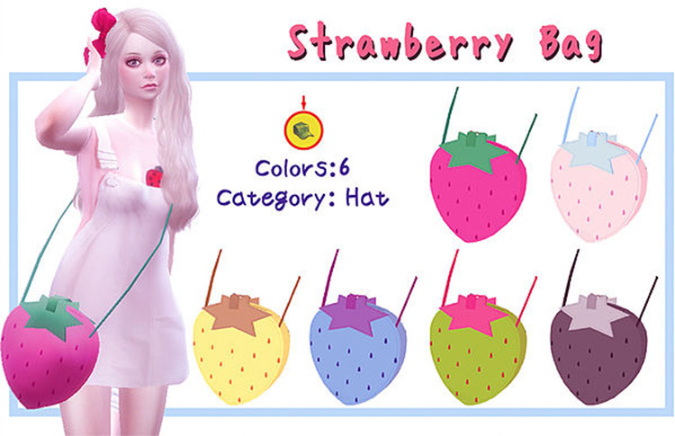 Strawberry Bag Sims 4 CC screenshot