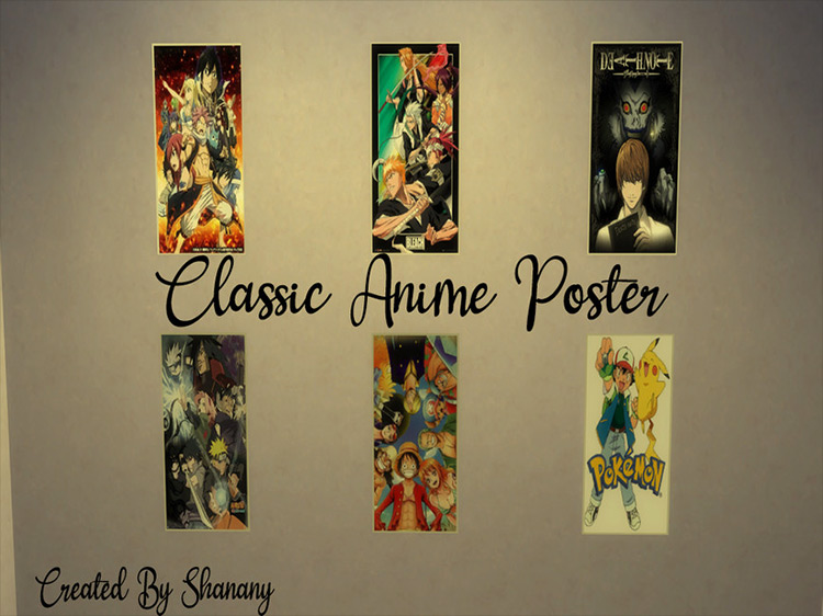 Classic Anime Posters Sims 4 CC